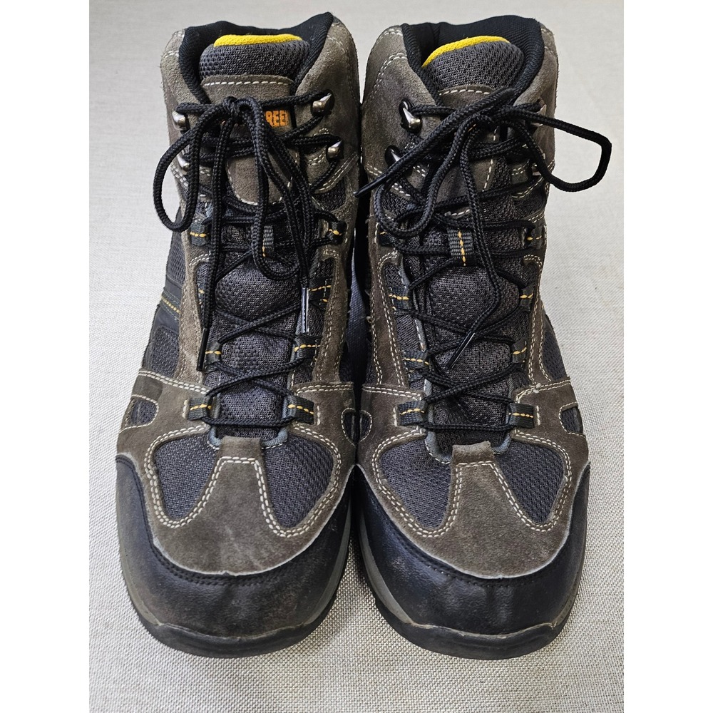 Junction Hiking Boots Mens 11.5 Gray Black Leather Mesh Mid Top Outdoor 341059